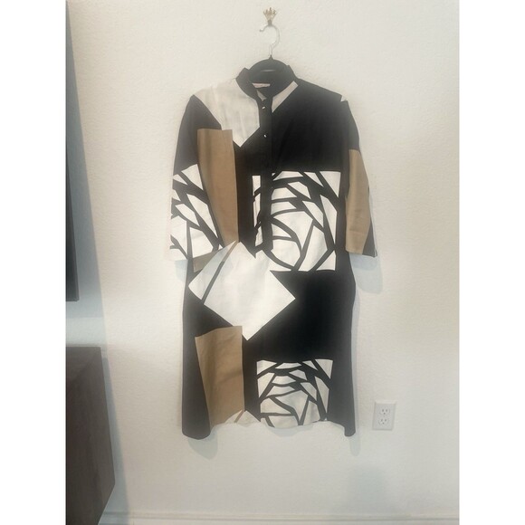 Catherine Ogust Dress Geometric Penthouse Gallery Medium Mod Vintage 80's - Picture 5 of 10